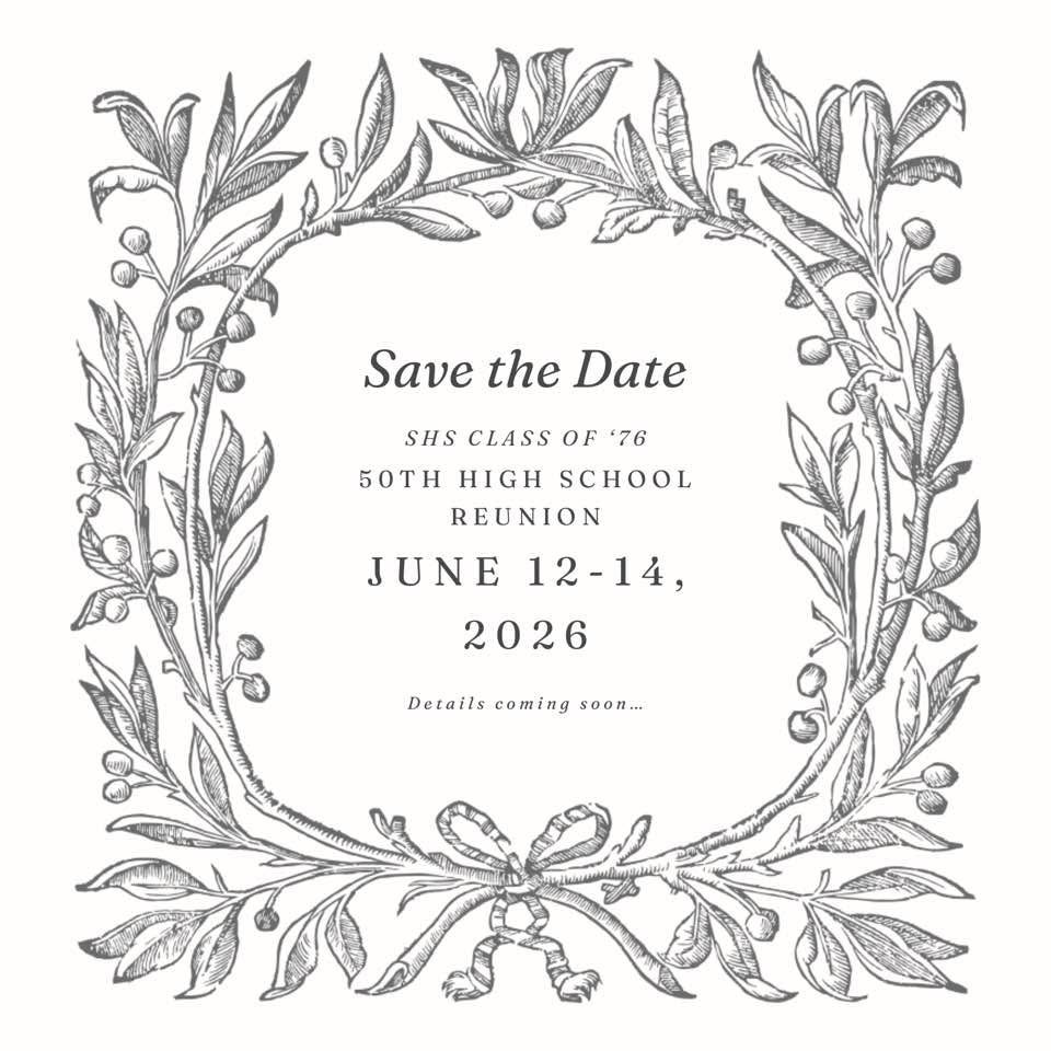 Reunion Date June 12-14, 2026 Save the Date 06/12-14/2026